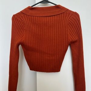 Somewhere in LA - burnt orange zip up long sleeve